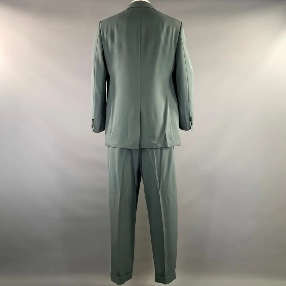 STELLA McCARTNEY Green Grey Viscose Blend Peak Lapel Suit